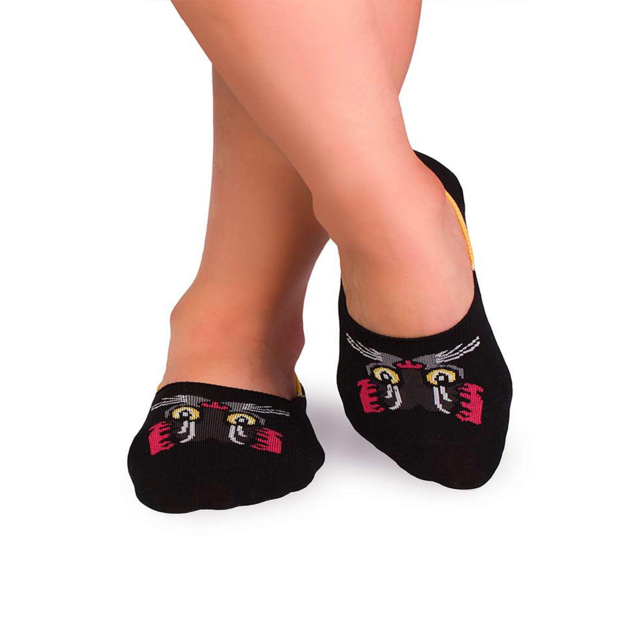 PIRIN HILL Protège-pieds en coton bio chat noir. Coloris disponibles : Noir