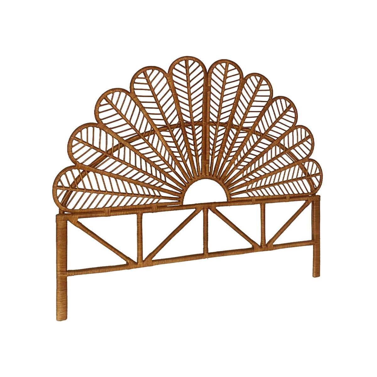 SWEEEK Tête de lit en rotin foncé, Anggun