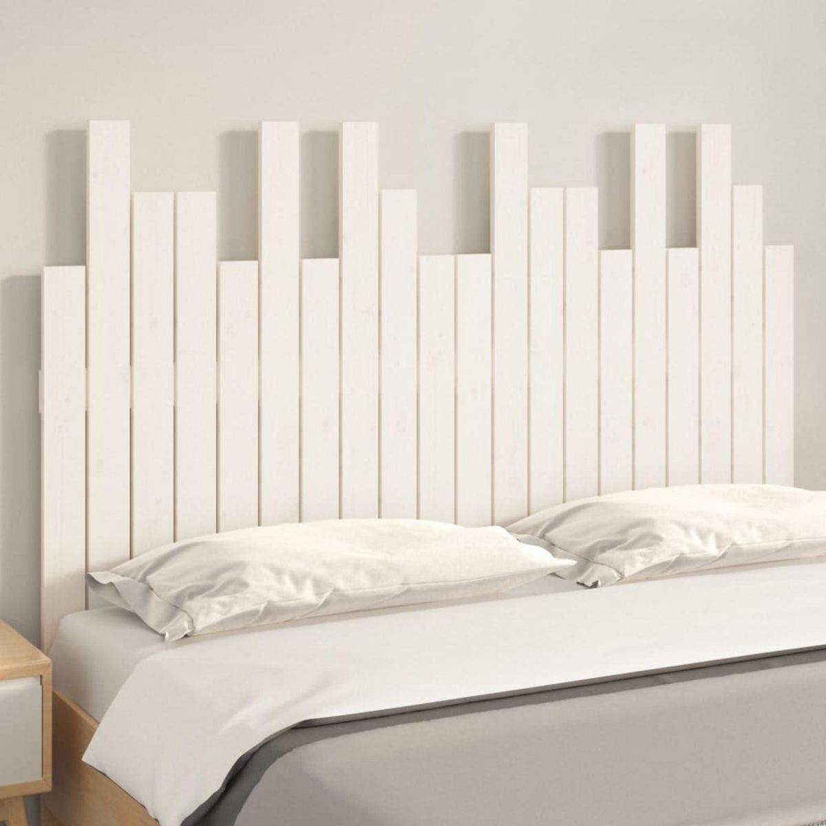 VIDAXL Tete de lit murale Blanc 127,5x3x80 cm Bois massif de pin