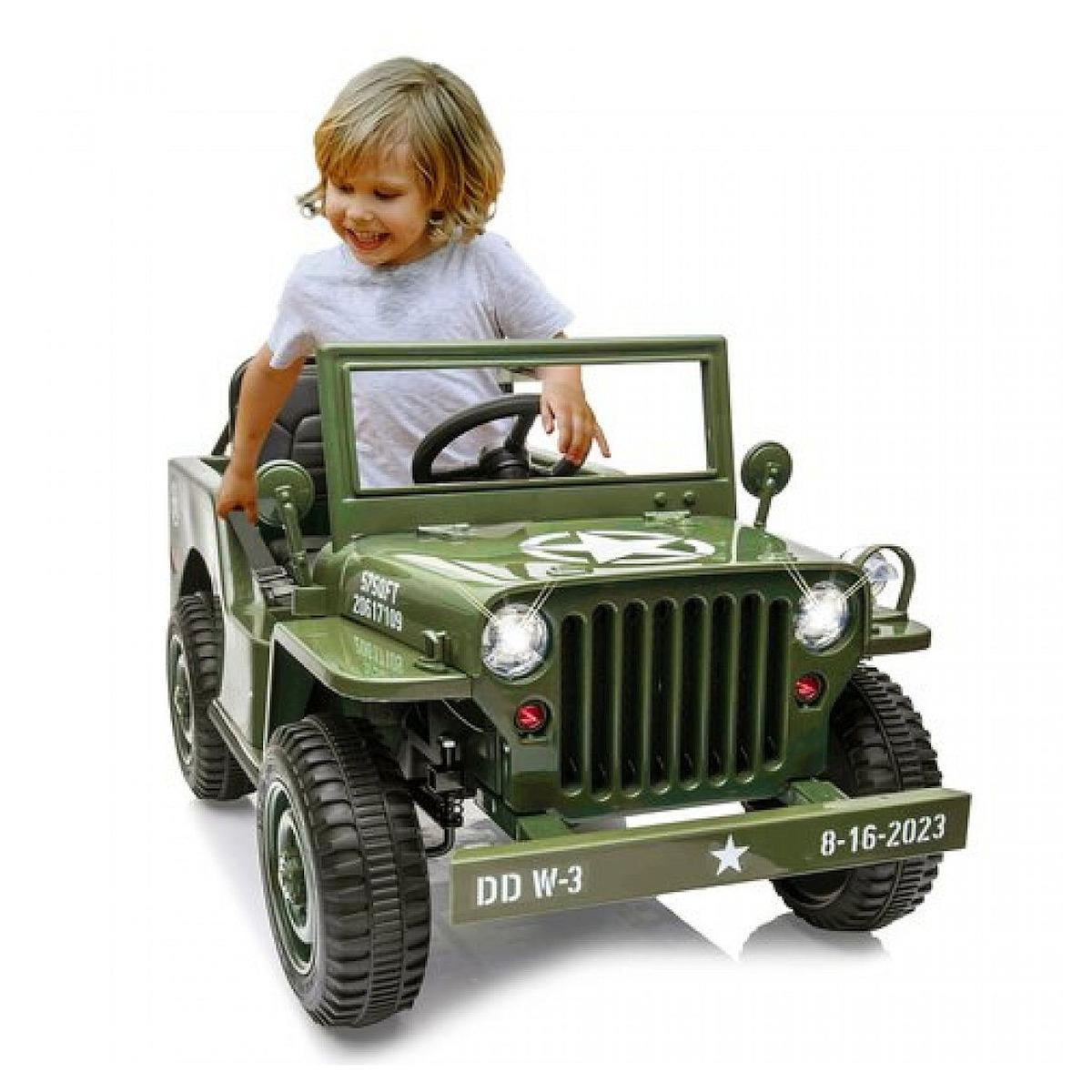Jamara Ride-on Jeep Willys MB Army vert 12V