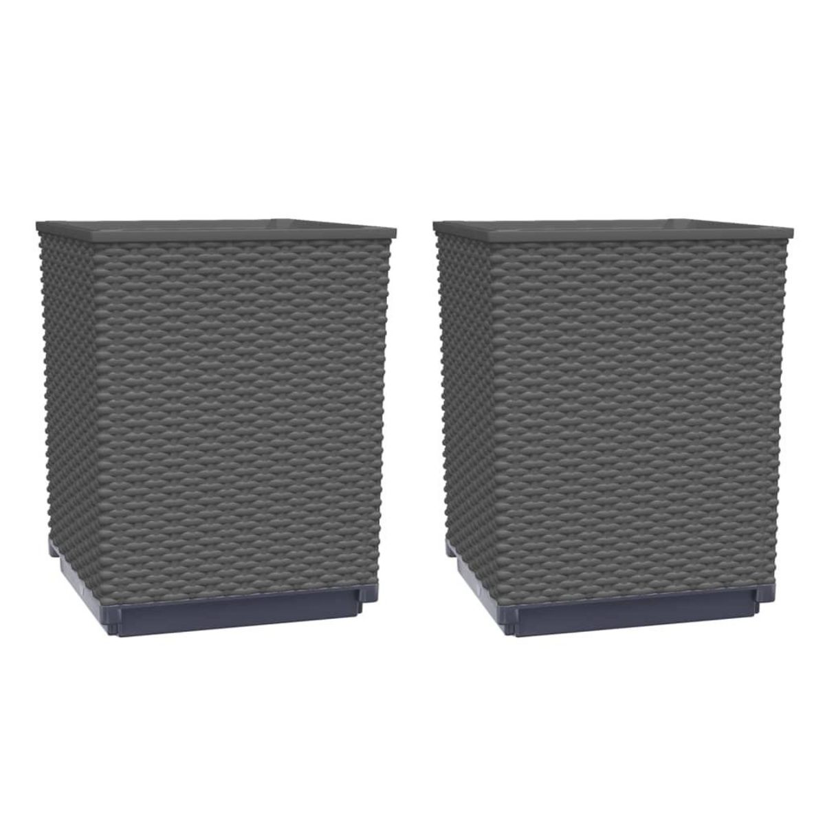 VIDAXL Jardinieres 2 pcs noir 30x30x37 cm polypropylene