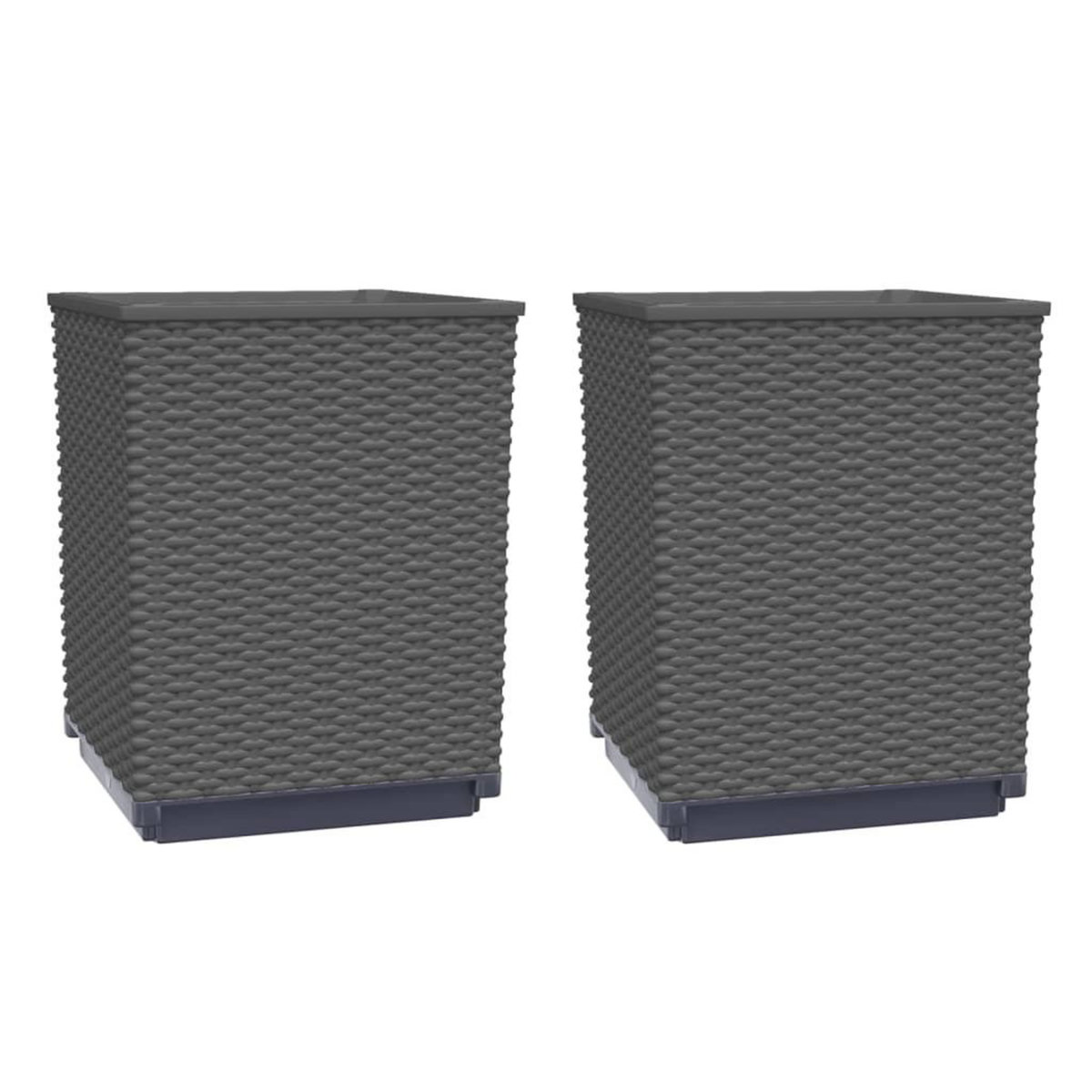 VIDAXL Jardinieres 2 pcs noir 30x30x37 cm polypropylene