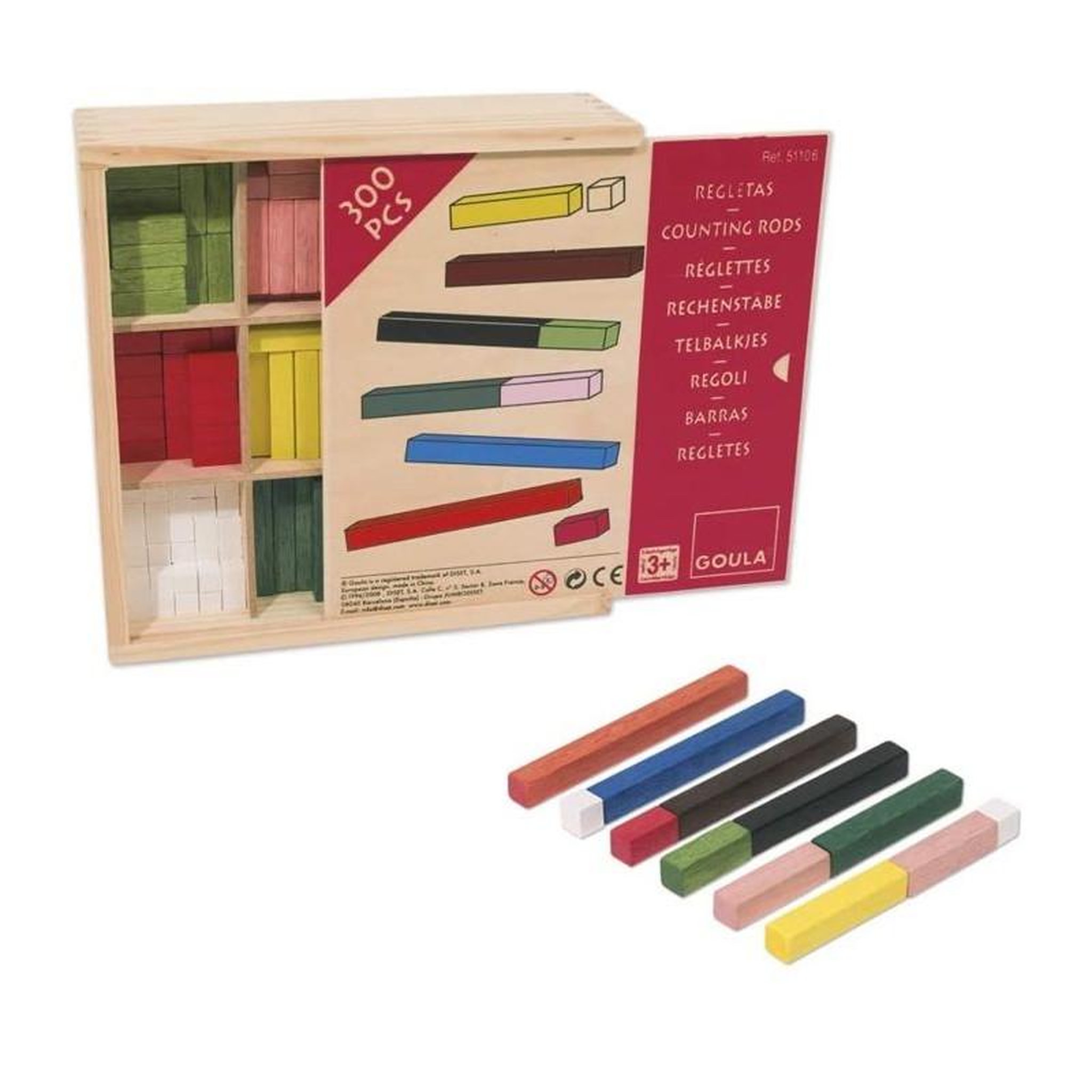 Voir la diapositive 2 : Goula Jeu éducatif - GOULA - Réglettes 10x10 - Boîte collectivités 300 pcs - Compréhension des chiffres et opérations simples