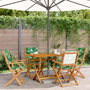 Voir la diapositive 1 : VIDAXL Chaises de jardin pliantes lot de 4 vert tissu et bois massif