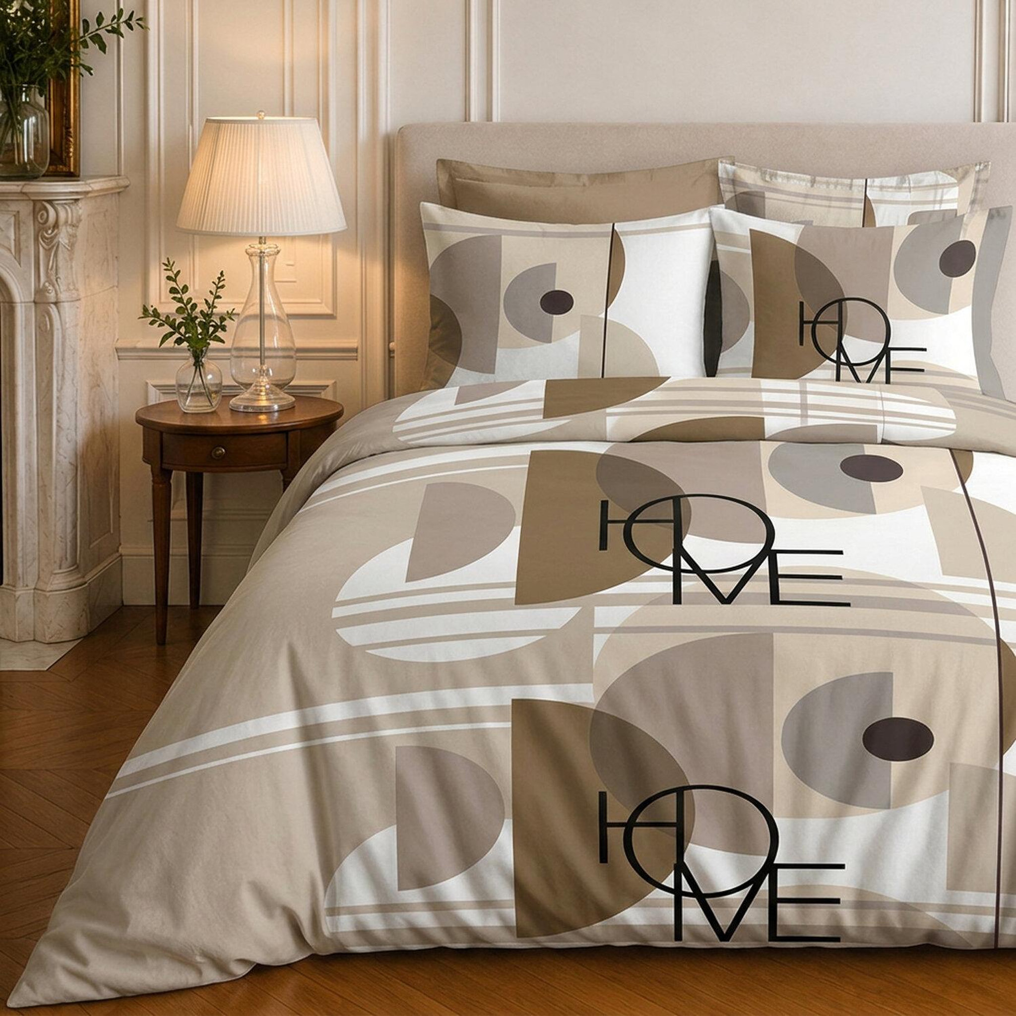 Voir la diapositive 3 : Home collection Parure housse de couette imprimée 100% coton 57 fils - théodore home - 220x240 cm