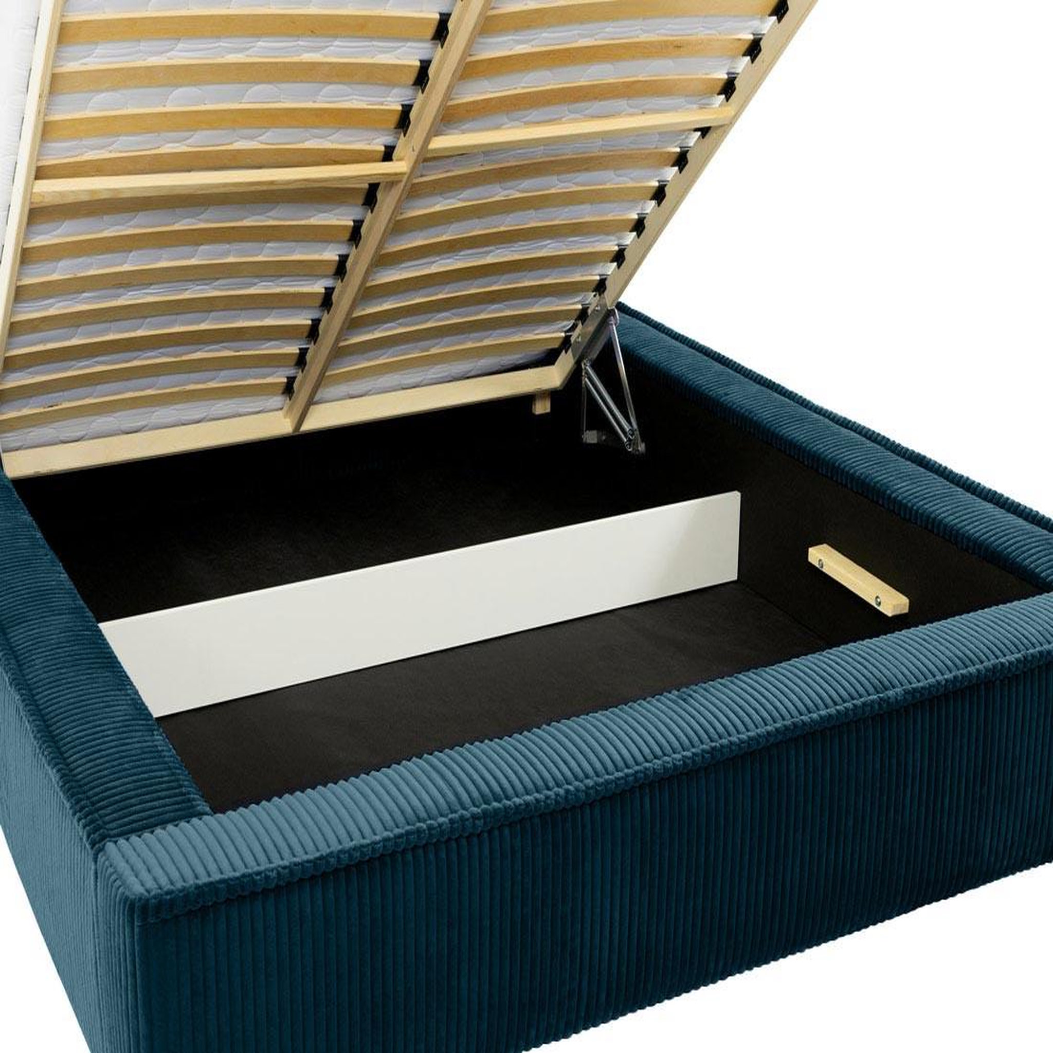 Voir la diapositive 5 : BEST MOBILIER Swan - lit coffre - 180x200 cm - sommier inclus - en velours côtelé grosses côtes