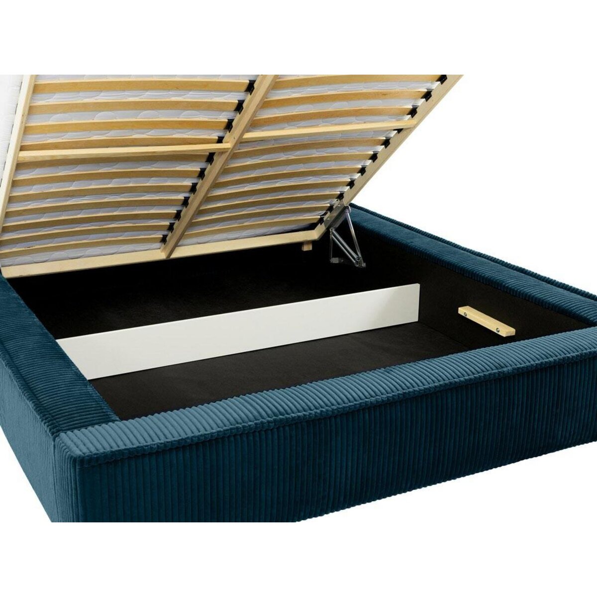 BEST MOBILIER Swan - lit coffre - 180x200 cm - sommier inclus - en velours côtelé grosses côtes