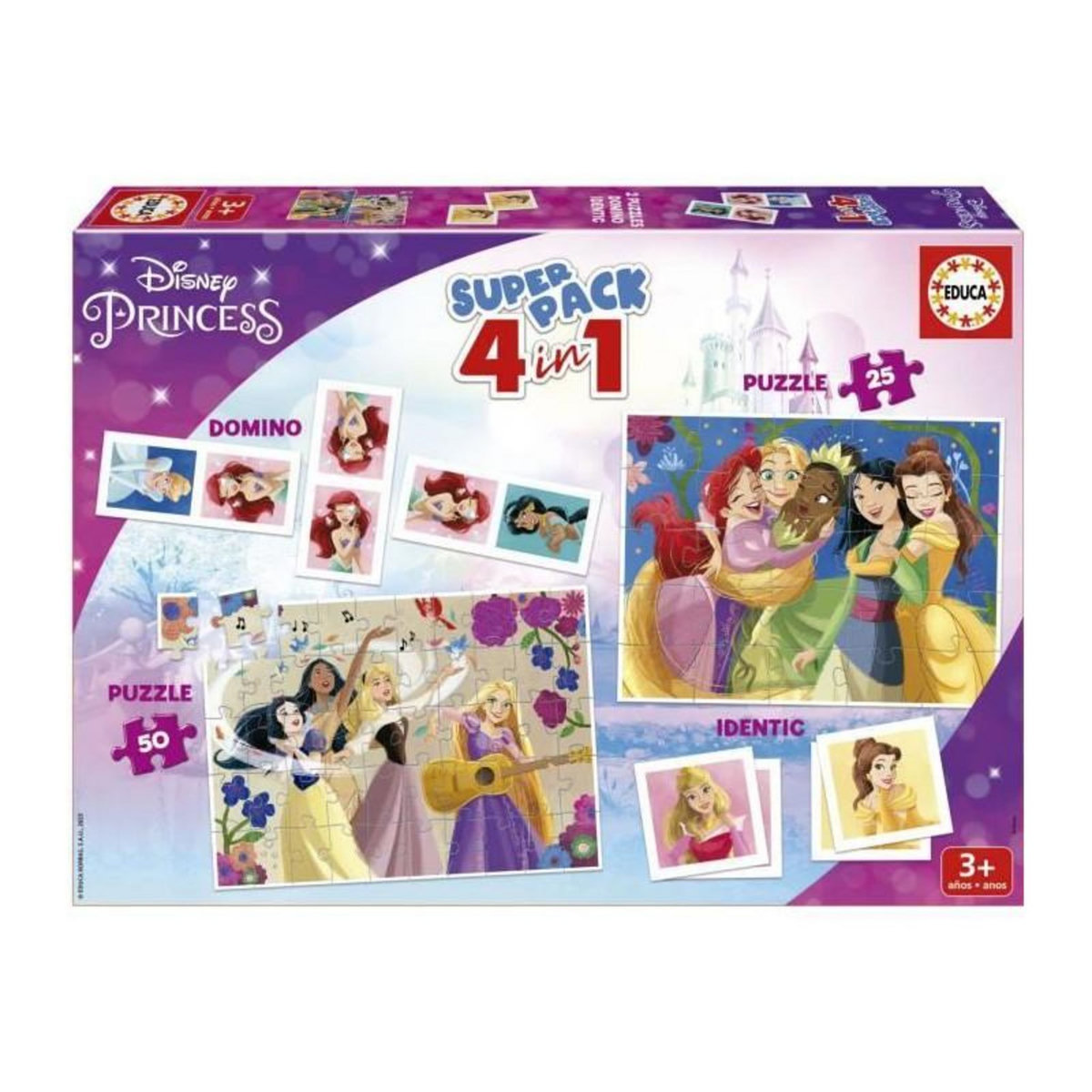 EDUCA 2 jeux éducatifs basiques et 2 puzzles - EDUCA - Educa Superpack Disney Princess