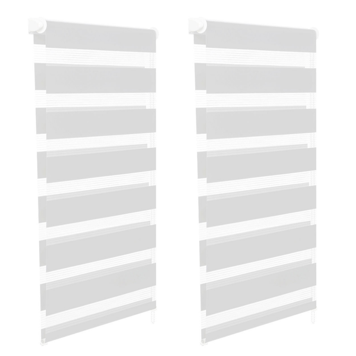 ID MARKET Lot de 2 stores enrouleurs zébrés jour nuit l.40 x H. max 170 CM blancs