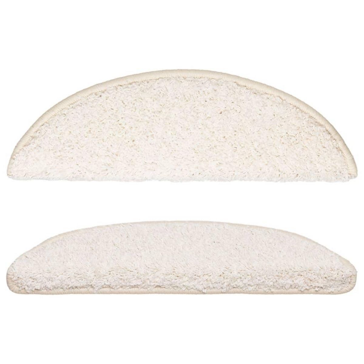 VIDAXL Tapis d'escalier 15 pcs blanc 56x17x3 cm