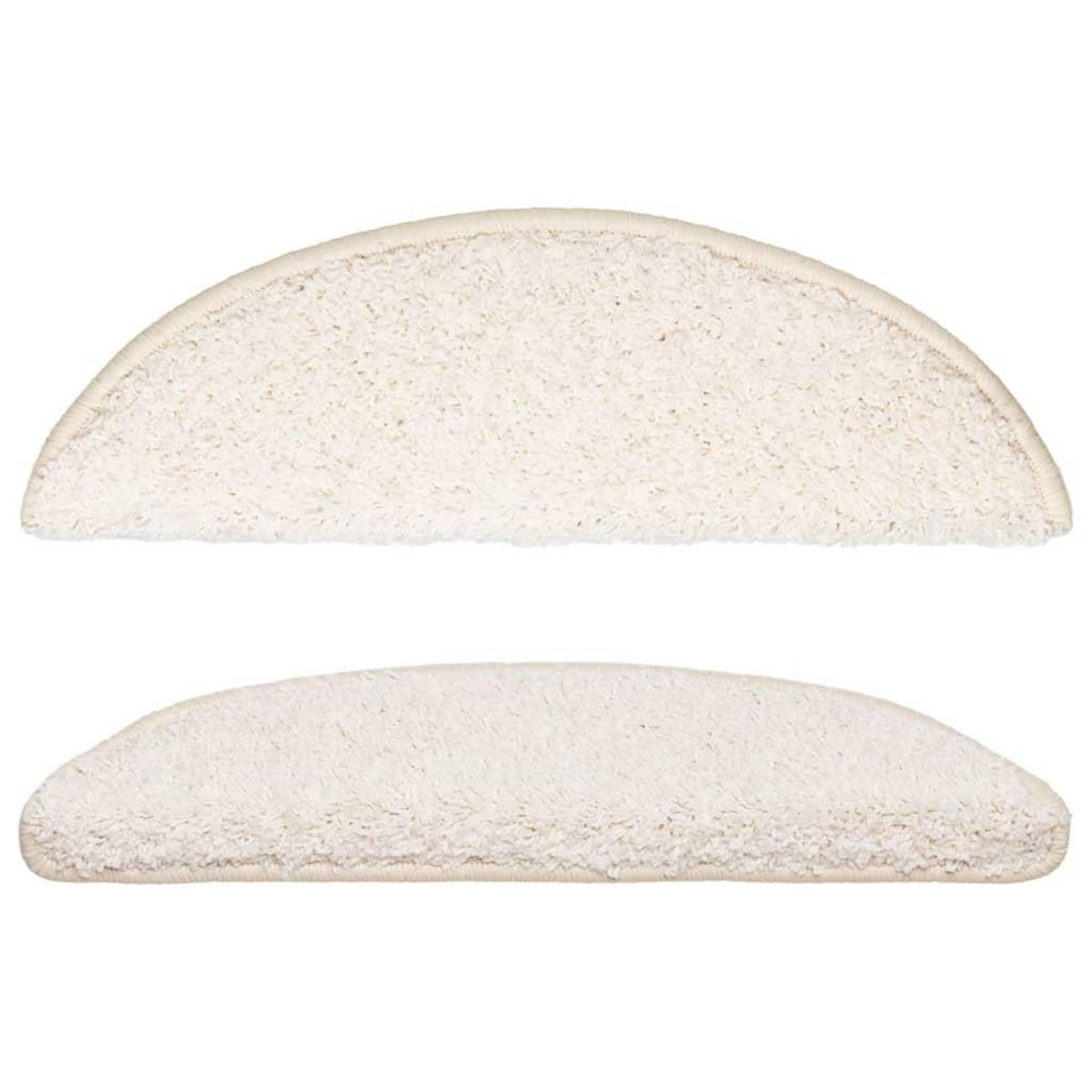 VIDAXL Tapis d'escalier 15 pcs blanc 56x17x3 cm