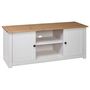 Voir la diapositive 4 : VIDAXL Meuble TV Blanc 120x40x50 cm Bois de pin massif Gamme Panama