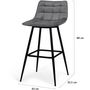 Voir la diapositive 7 : Lot de 4 tabourets chaises de bar assise velour pieds métal SIA
