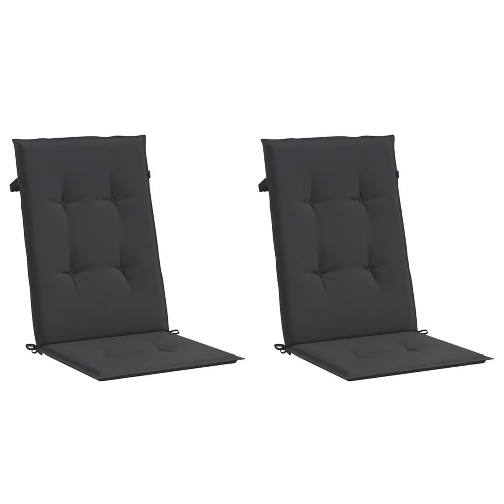 Voir la diapositive 2 : VIDAXL Coussins de chaise de jardin a dossier haut lot de 2 noir tissu