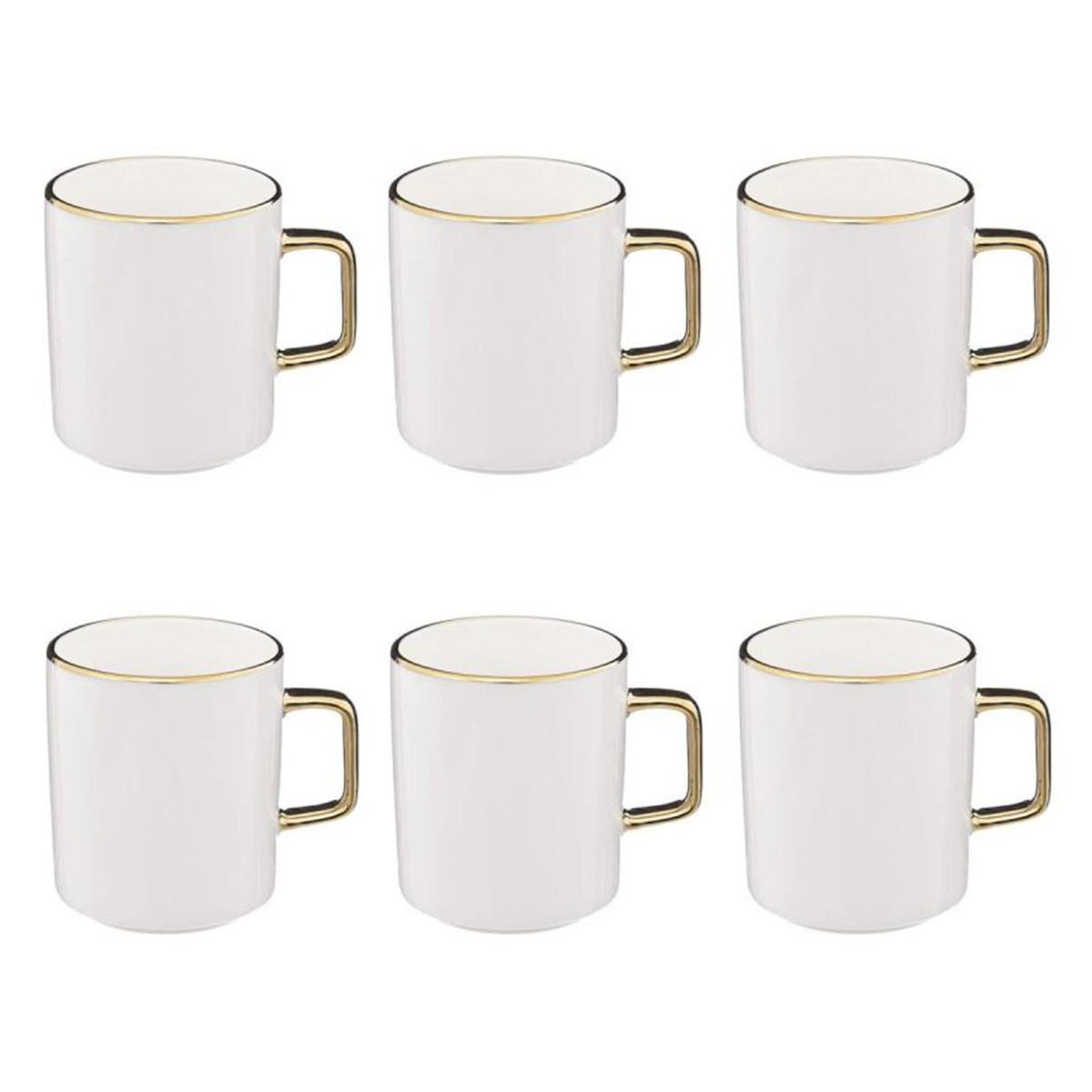 SECRET DE GOURMET Lot de 6 mugs en porcelaine  arya  35cl blanc