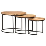 VIDAXL Tables gigognes 3 pcs Bois d'acacia massif