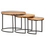 Voir la diapositive 1 : VIDAXL Tables gigognes 3 pcs Bois d'acacia massif