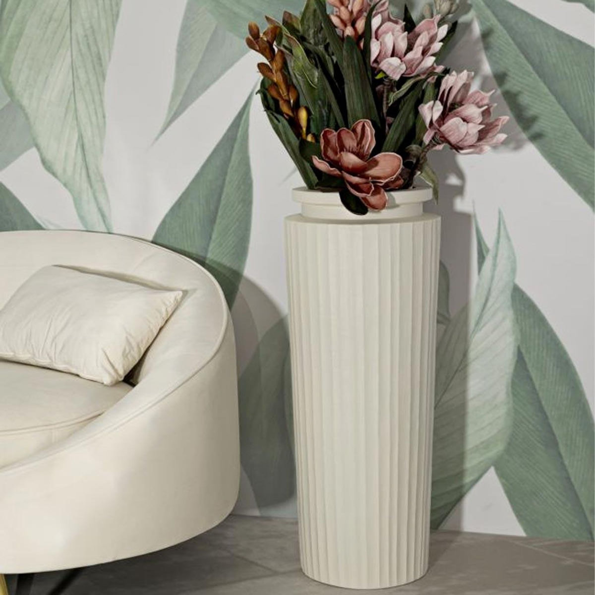 Paris Prix Vase en Céramique  Hight  80cm Crème