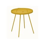 Proloisirs Table Basse de jardin Flower, ronde, 4 pieds, poignée - honey 44 x 51 cm