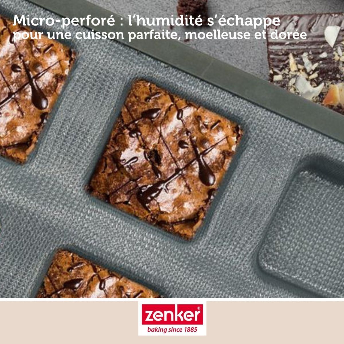 ZENKER Moule à gâteaux 12 carrés en silicone fibre de verre Zenker