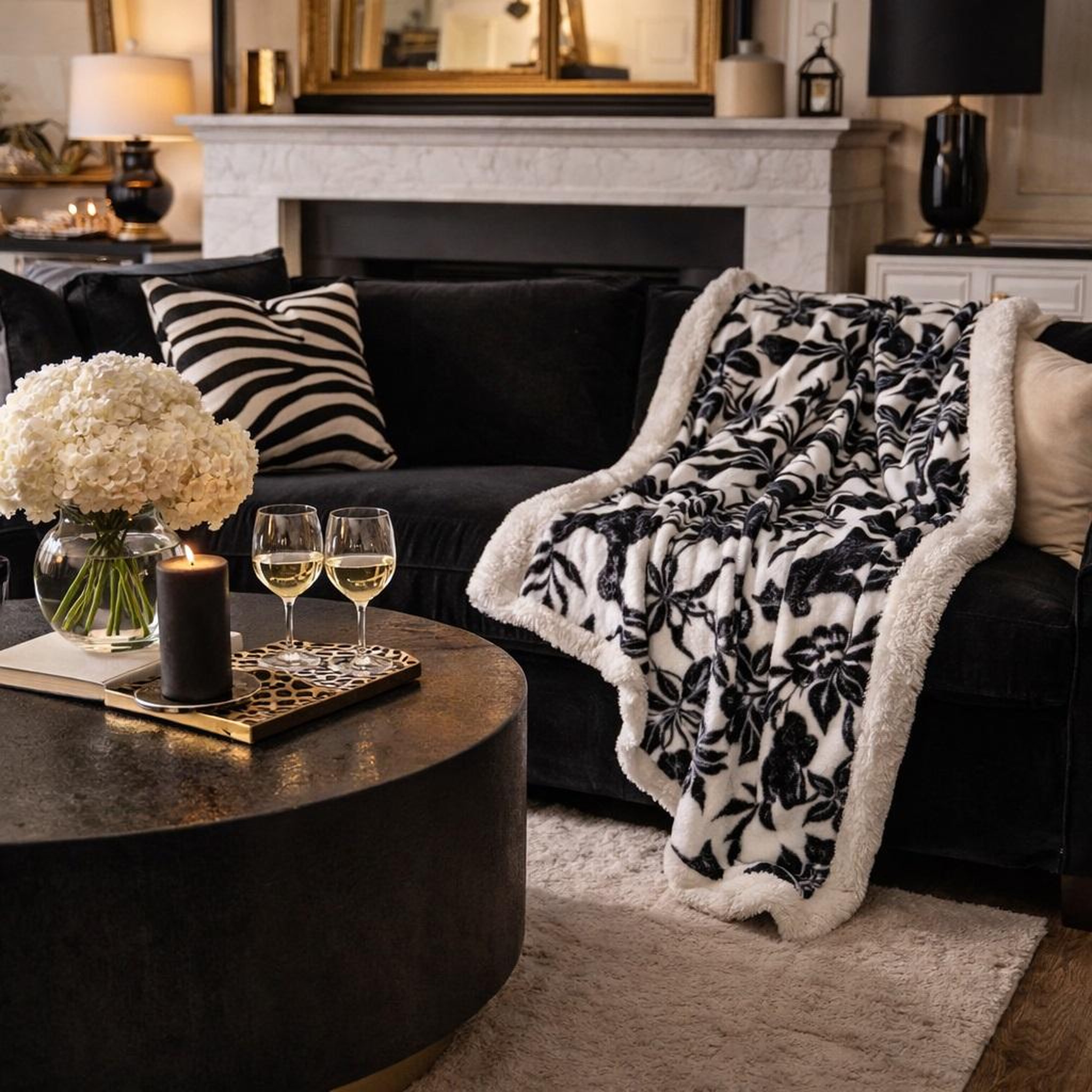 Voir la diapositive 2 : Eden Plaid sherpa sapajou design et moderne