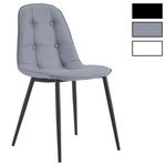 IDIMEX Lot de 4 chaises ALVARO, en synthétique. Coloris disponibles : Noir, Blanc