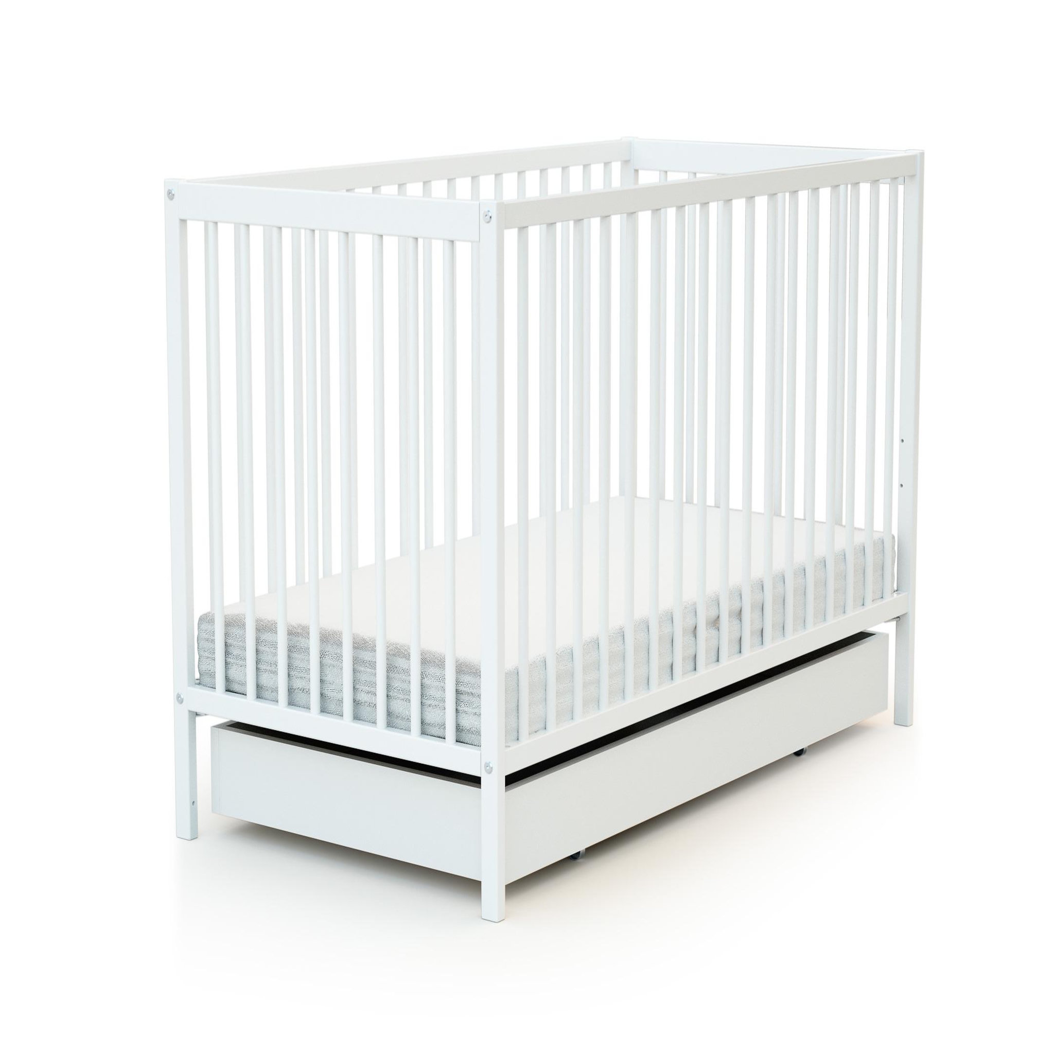 Voir la diapositive 2 : WEBABY Tiroir de lit bébé en bois rolo 60 x 120
