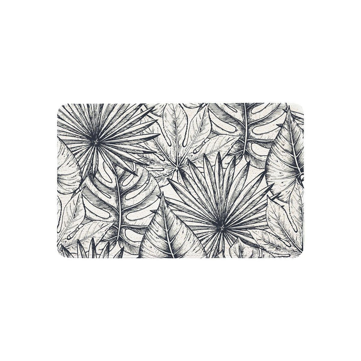 GUY LEVASSEUR Tapis de bain antidérapant imprimé feuillage 50x80cm