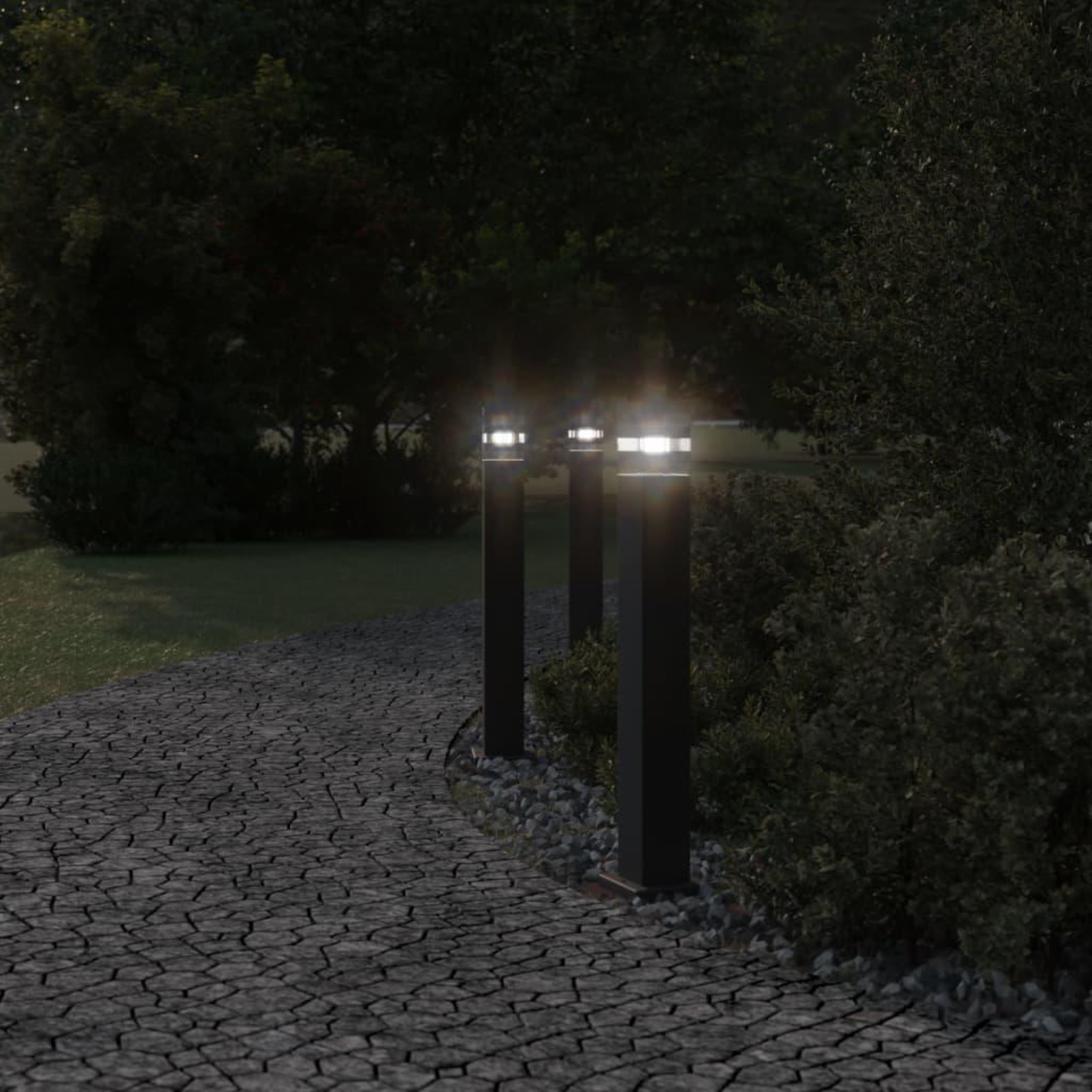 Voir la diapositive 3 : VIDAXL Lampadaire d'exterieur noir 80 cm aluminium