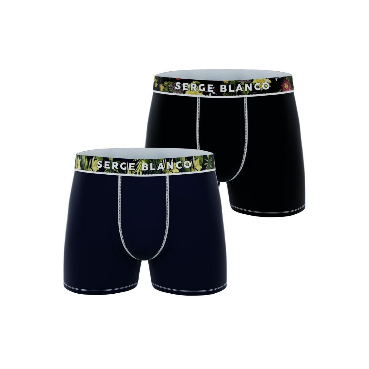 SERGE BLANCO Lot de 2 boxers coton homme Flower