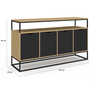 Voir la diapositive 5 : ID MARKET Buffet 140 cm BOSTON 4 portes noires design industriel