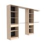 Voir la diapositive 1 : EKIPA EKIPA Dressing extensible - 2 colonnes avec 2 tiroirs et 10 étageres + 4 penderies - Décor chene - L 320 x P 40 x H 200 cm - D