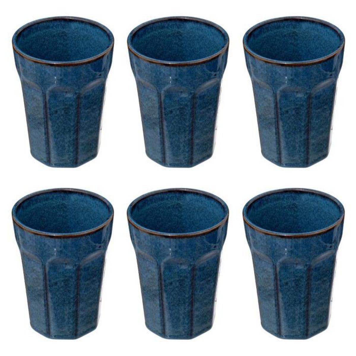 SECRET DE GOURMET Lot de 6 Mugs Design  Roma  40cl Bleu