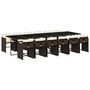 Voir la diapositive 2 : VIDAXL Ensemble a manger de jardin avec coussins 13 pcs marron rotin