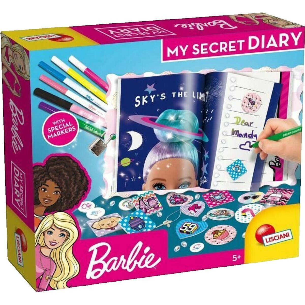 BARBIE Carnet Secret Magique Barbie avec verrou multicolore