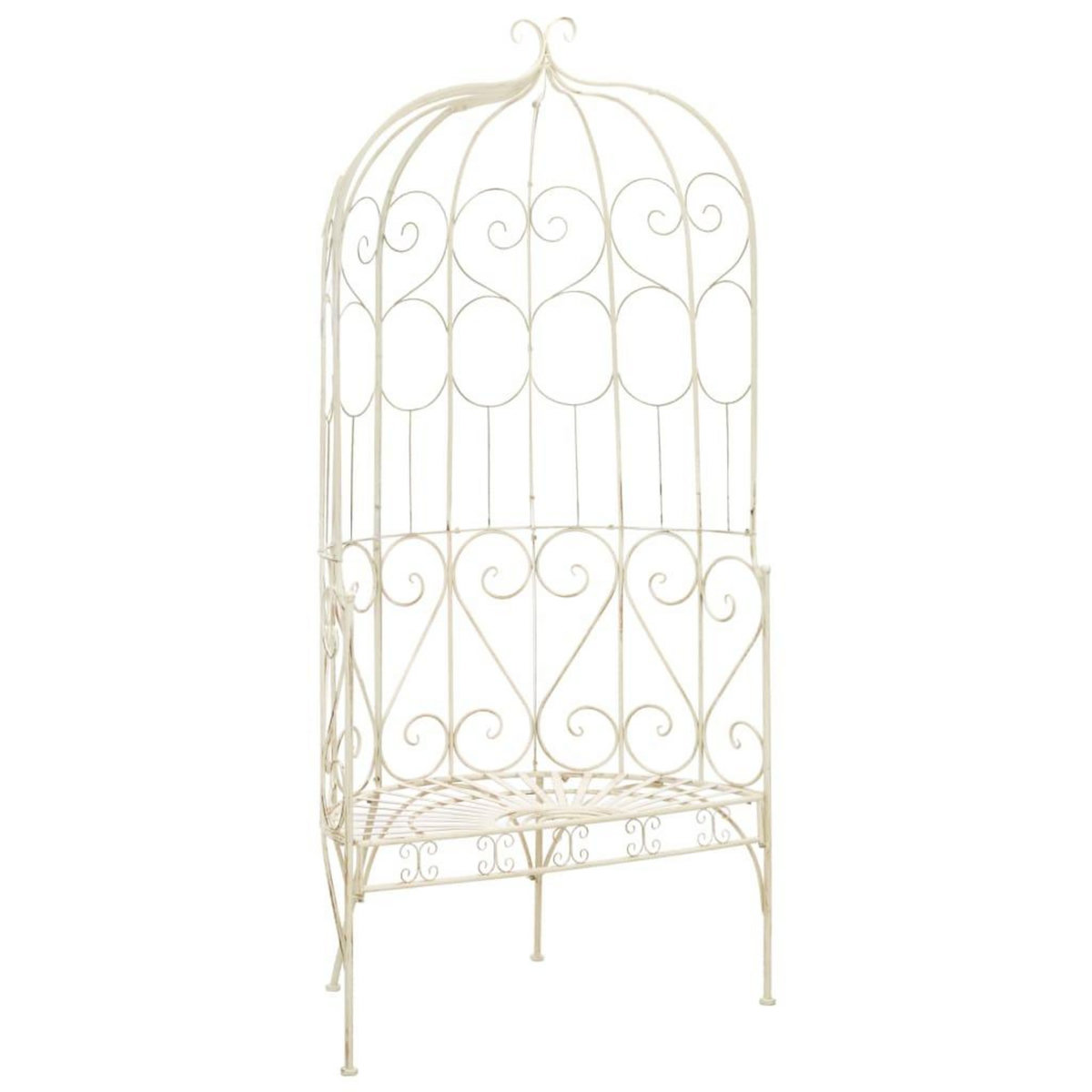 VIDAXL Banc de jardin 95 cm Fer Blanc antique
