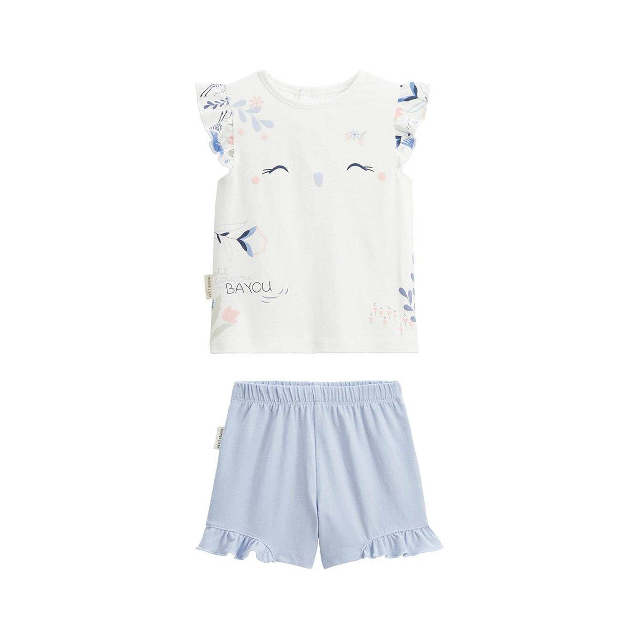 PETIT BEGUIN Pyjama enfant 2 pièces manches courtes Tiana. Coloris disponibles : Beige