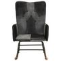 Voir la diapositive 2 : VIDAXL Chaise a bascule Noir Cuir veritable et toile