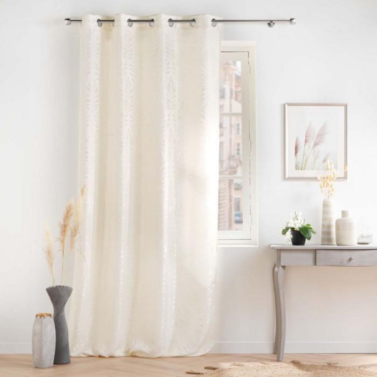 Paris Prix Rideau à Œillets Jacquard  Galilea  140x260cm Naturel