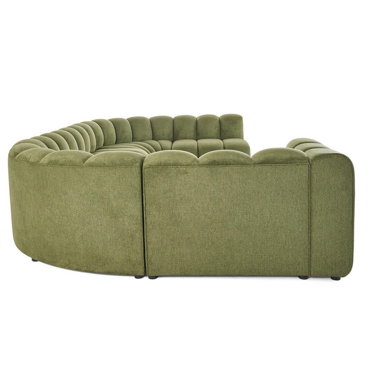 LISA DESIGN Debbie - canapé modulable panoramique d'angle droit 7 places en tissu texturé