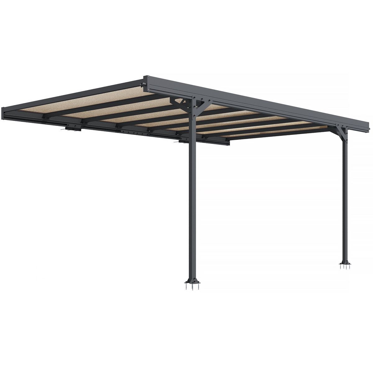 trigano Carport métal adossé  MISTRAL 15.45 m² aluminium et polycarbonate