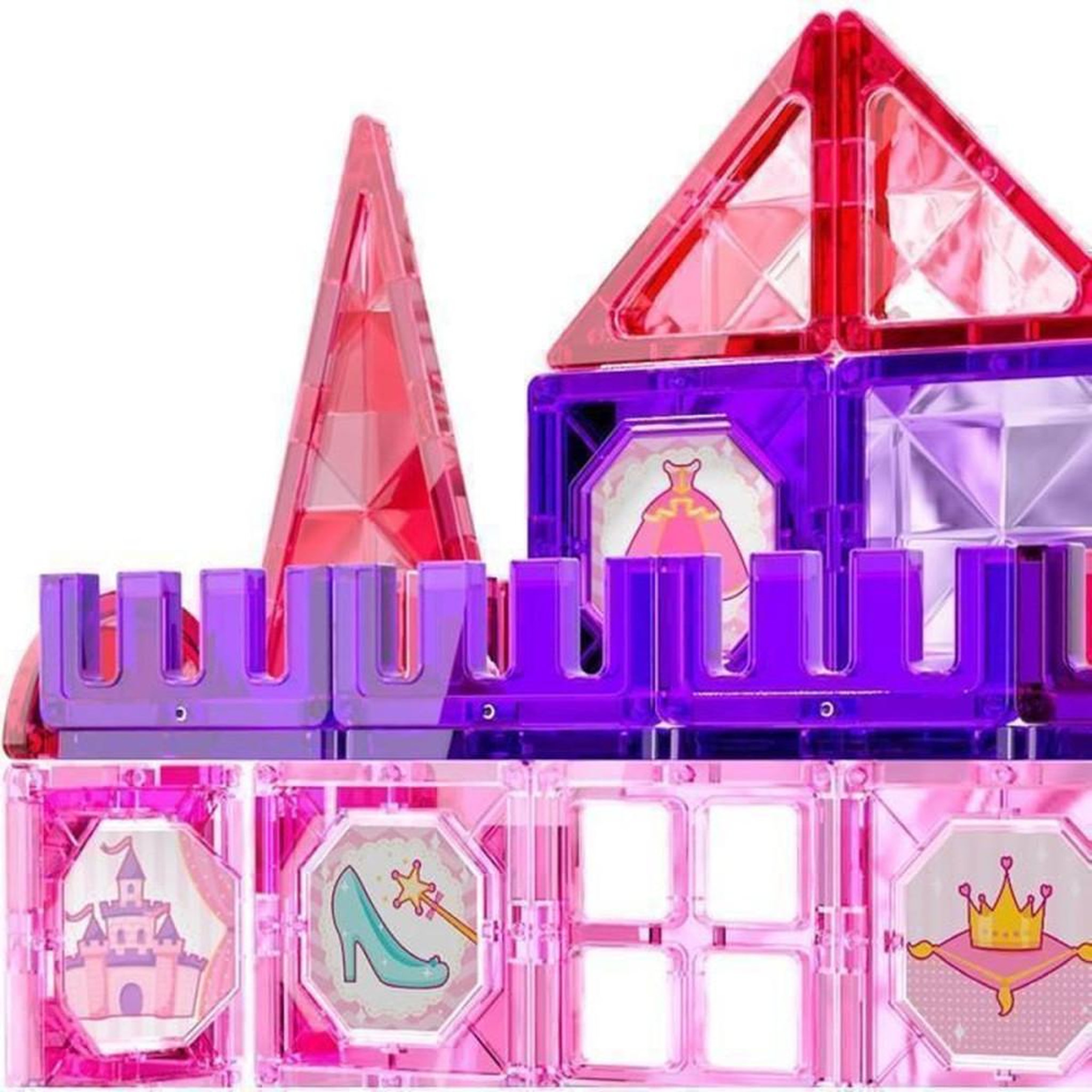 Voir la diapositive 2 : Ensemble de blocs de construction magnétiques 54 pièces multicolores pour enfants 3 à 8 ans, compatibles