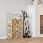 VIDAXL Portant de bois de chauffage 80x28x154 cm acier inoxydable