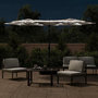 Voir la diapositive 3 : VIDAXL Parasol de jardin a double tete avec LED blanc sable 316x240 cm