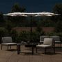 Voir la diapositive 3 : VIDAXL Parasol de jardin a double tete avec LED blanc sable 316x240 cm