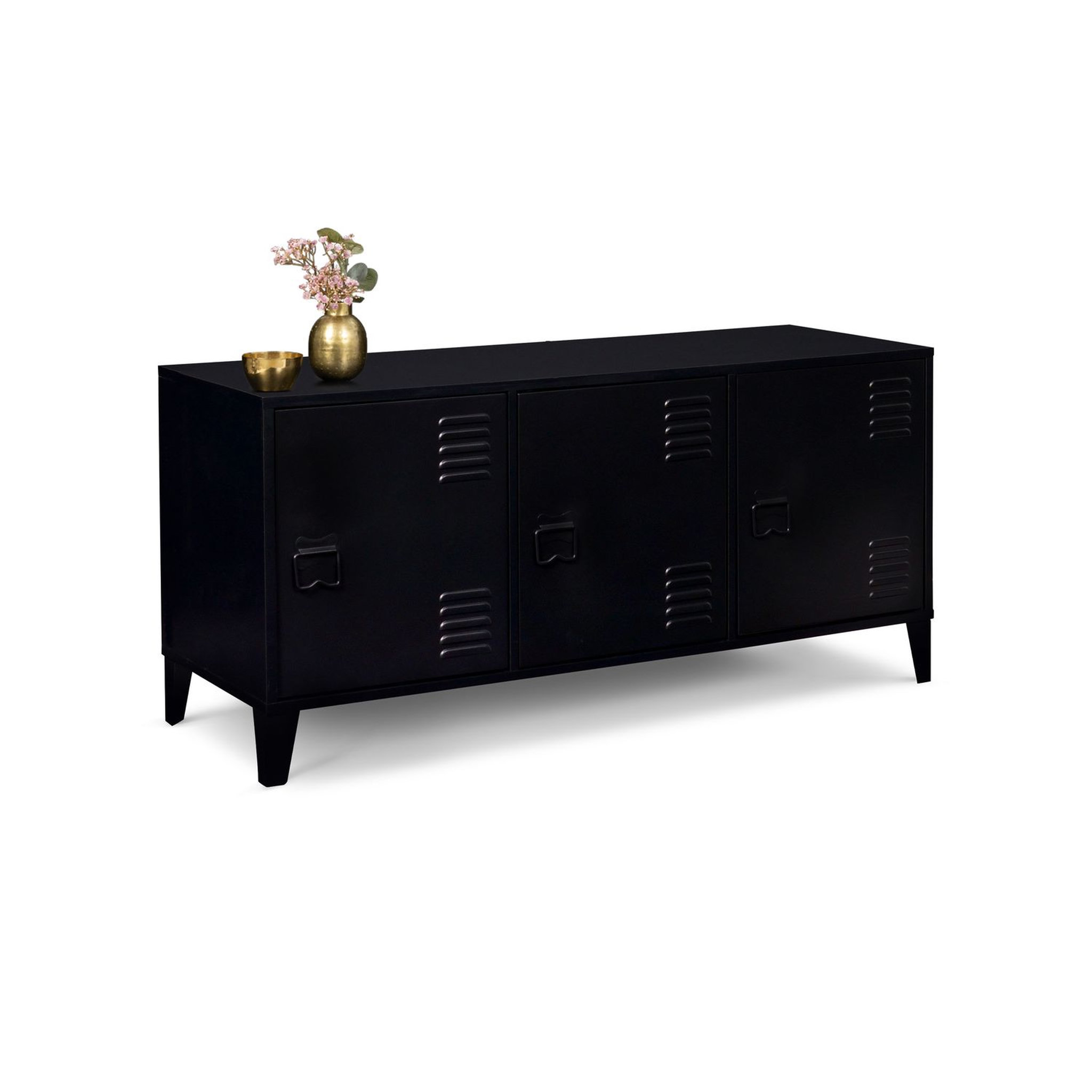Voir la diapositive 5 : Meuble TV métal 3 portes L160 cm JAMES