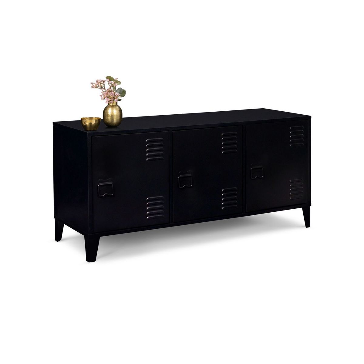 Meuble TV métal 3 portes L160 cm JAMES