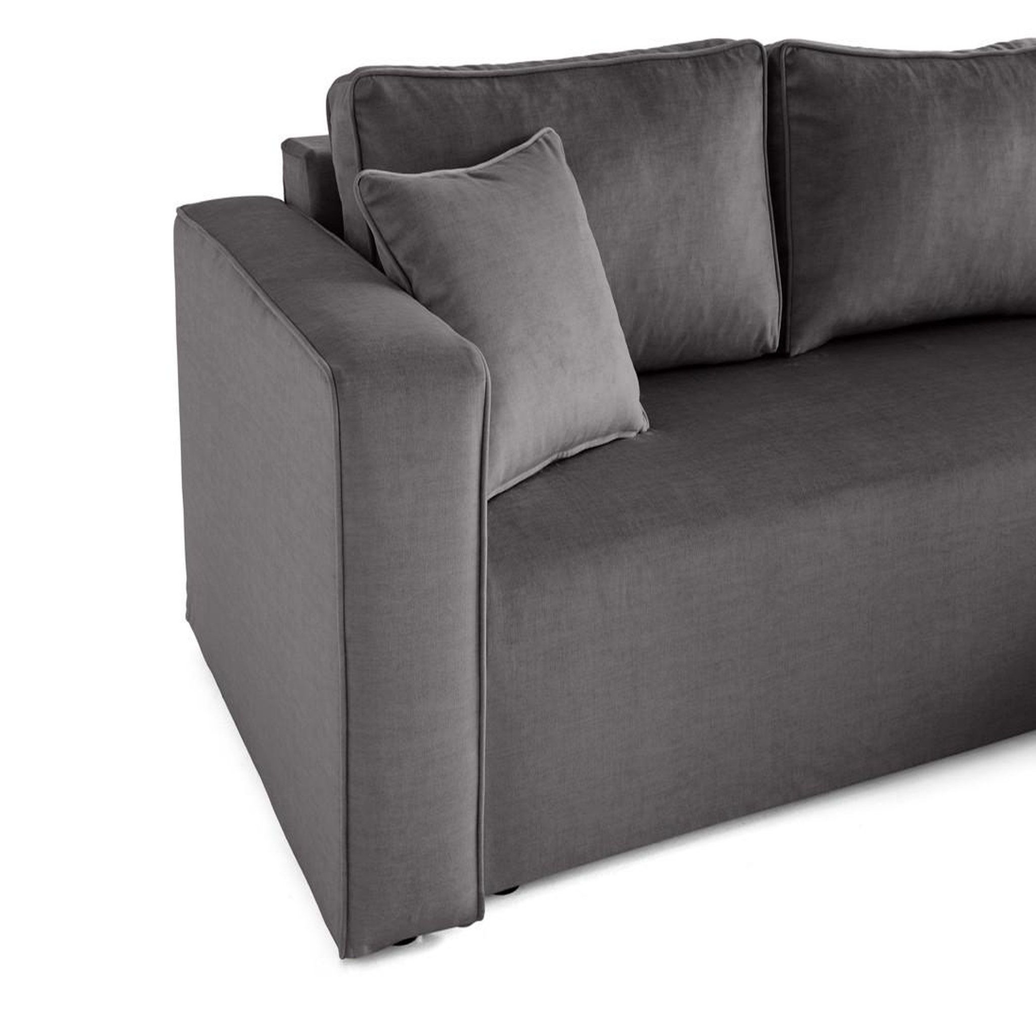 Voir la diapositive 6 : BEST MOBILIER Topaze - canapé d'angle déhoussable réversible 4 places en velours