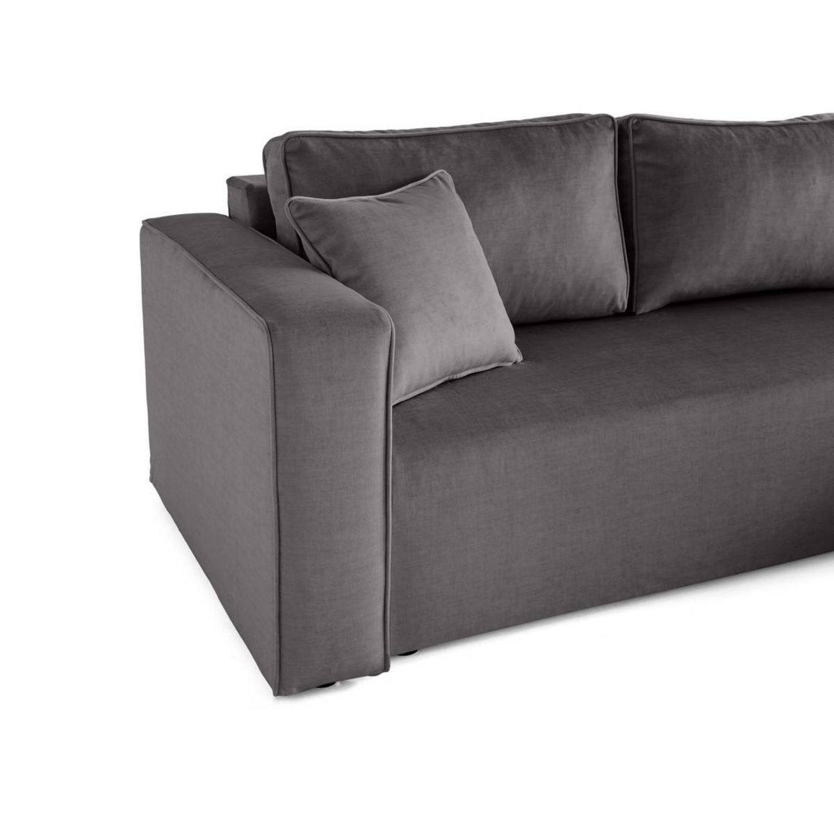 BEST MOBILIER Topaze - canapé d'angle déhoussable réversible 4 places en velours