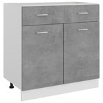 VIDAXL Armoire de plancher a tiroir Gris beton Bois d'ingenierie